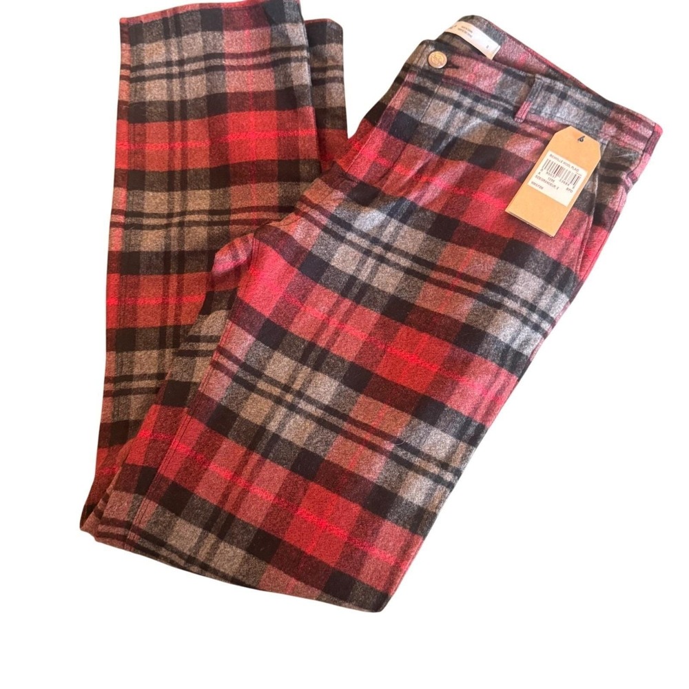 Richville Wool Plaid Pants Red Gray Black Tartan Size 8 NWT Holiday Look
